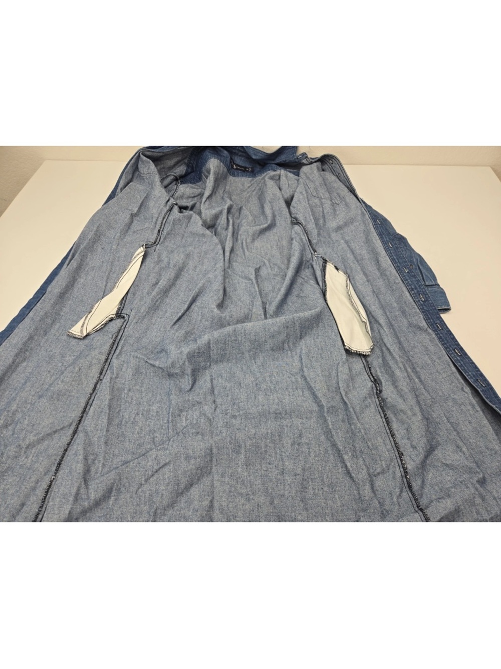 Vintage Ralph Lauren Denim Button Down Maxi Dress Duster Made In USA Size 12 - Picture 5 of 13